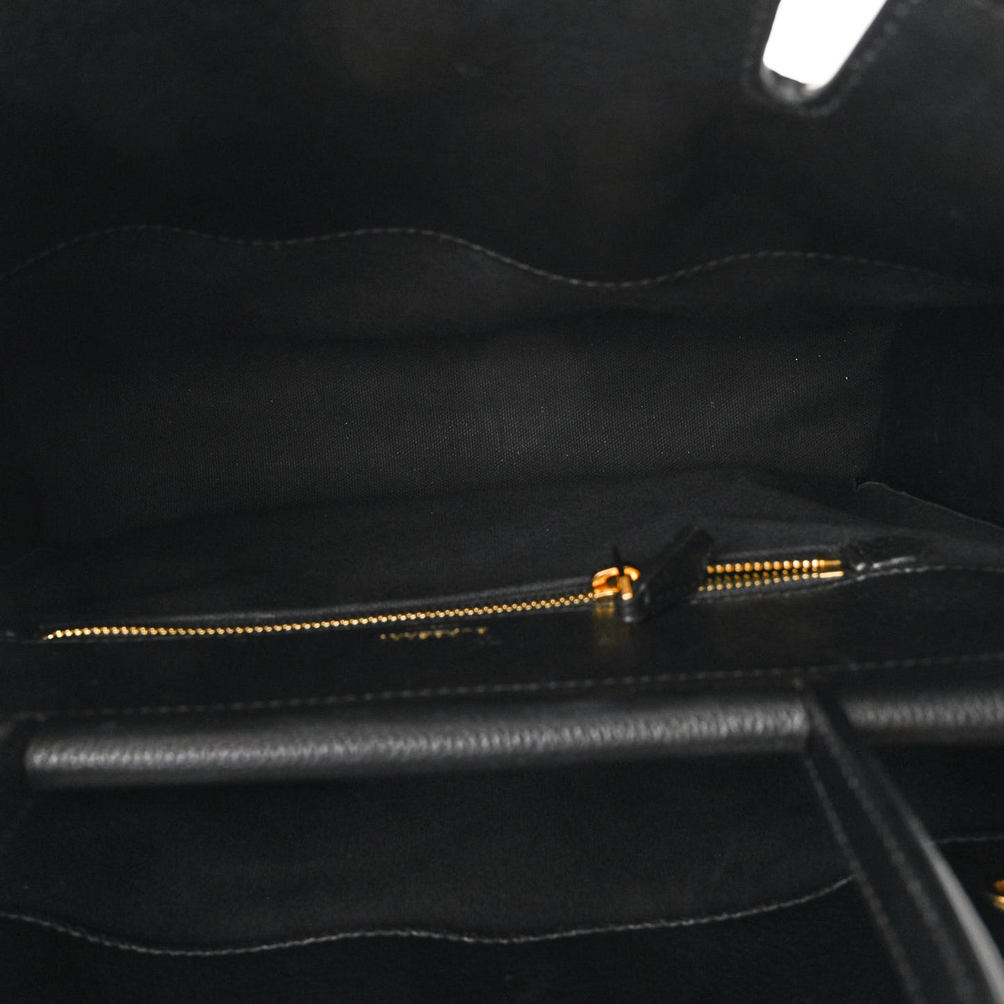 Grainy Calfskin Medium Title Bag Black