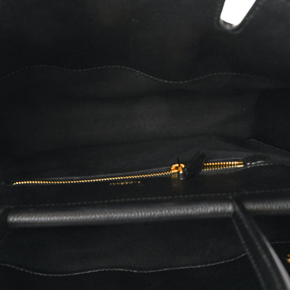 Burberry Grainy Calfskin Medium Title Bag Black 6 of 11