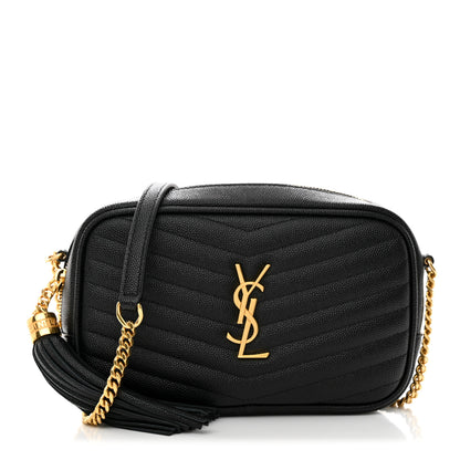 Saint Laurent Grain De Poudre Matelasse Monogram Mini Lou Camera Bag Black 1 of 10