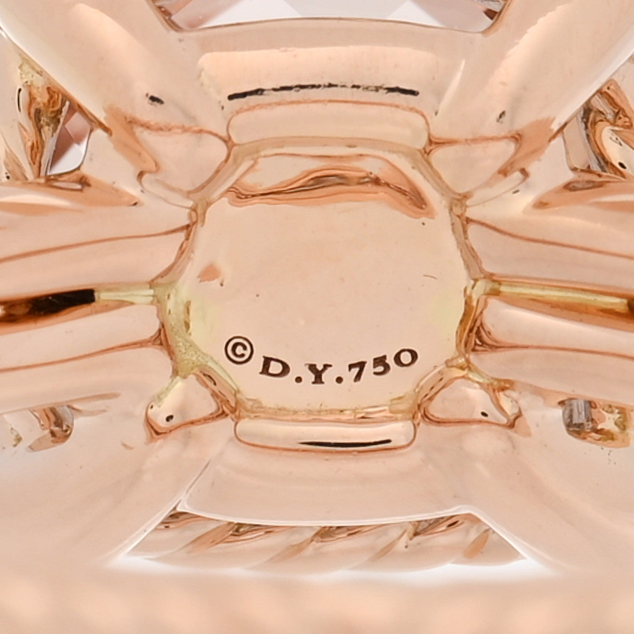 18K Rose Gold Diamond Morganite 11mm Chatelaine Ring 53 6.5
