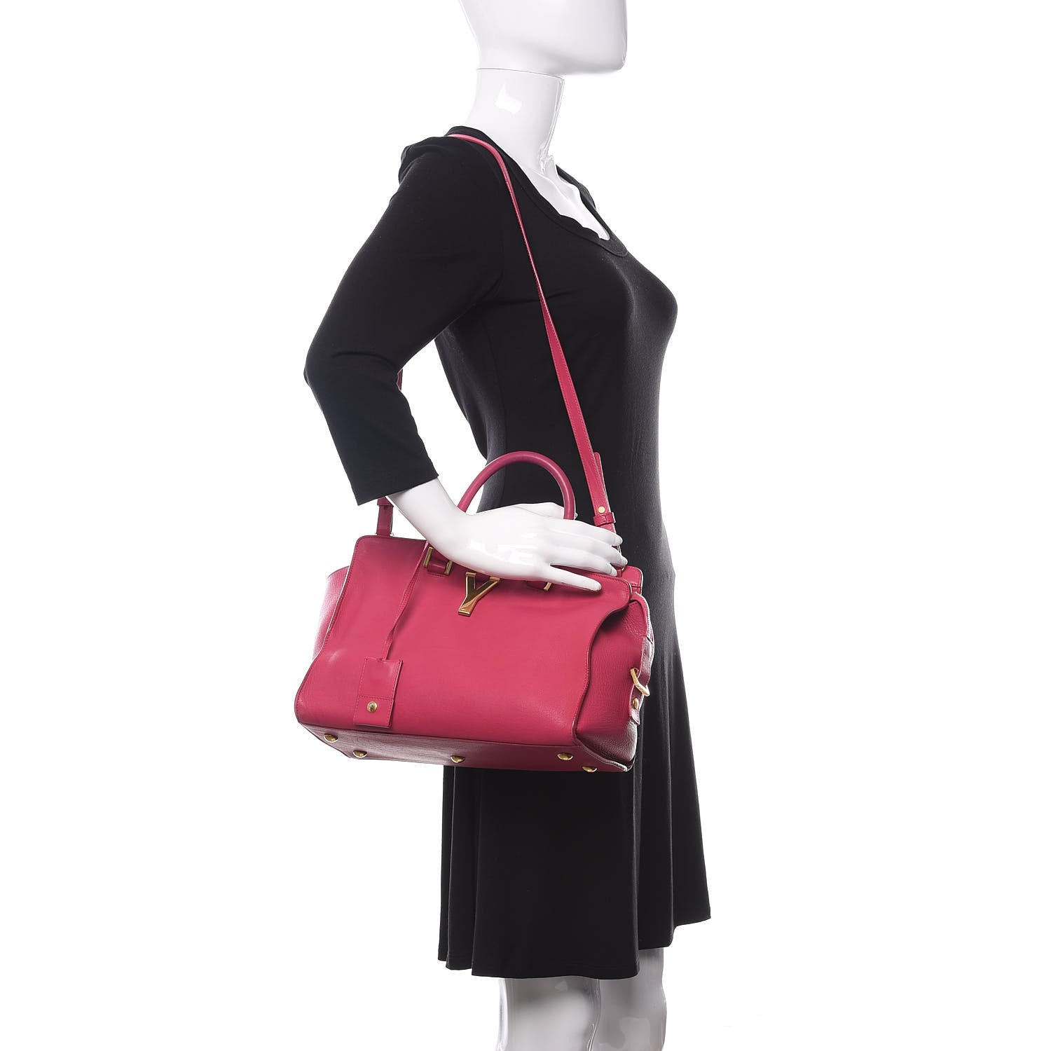 Saint Laurent Calfskin Small Classic Y Cabas Fuchsia 2 of 17
