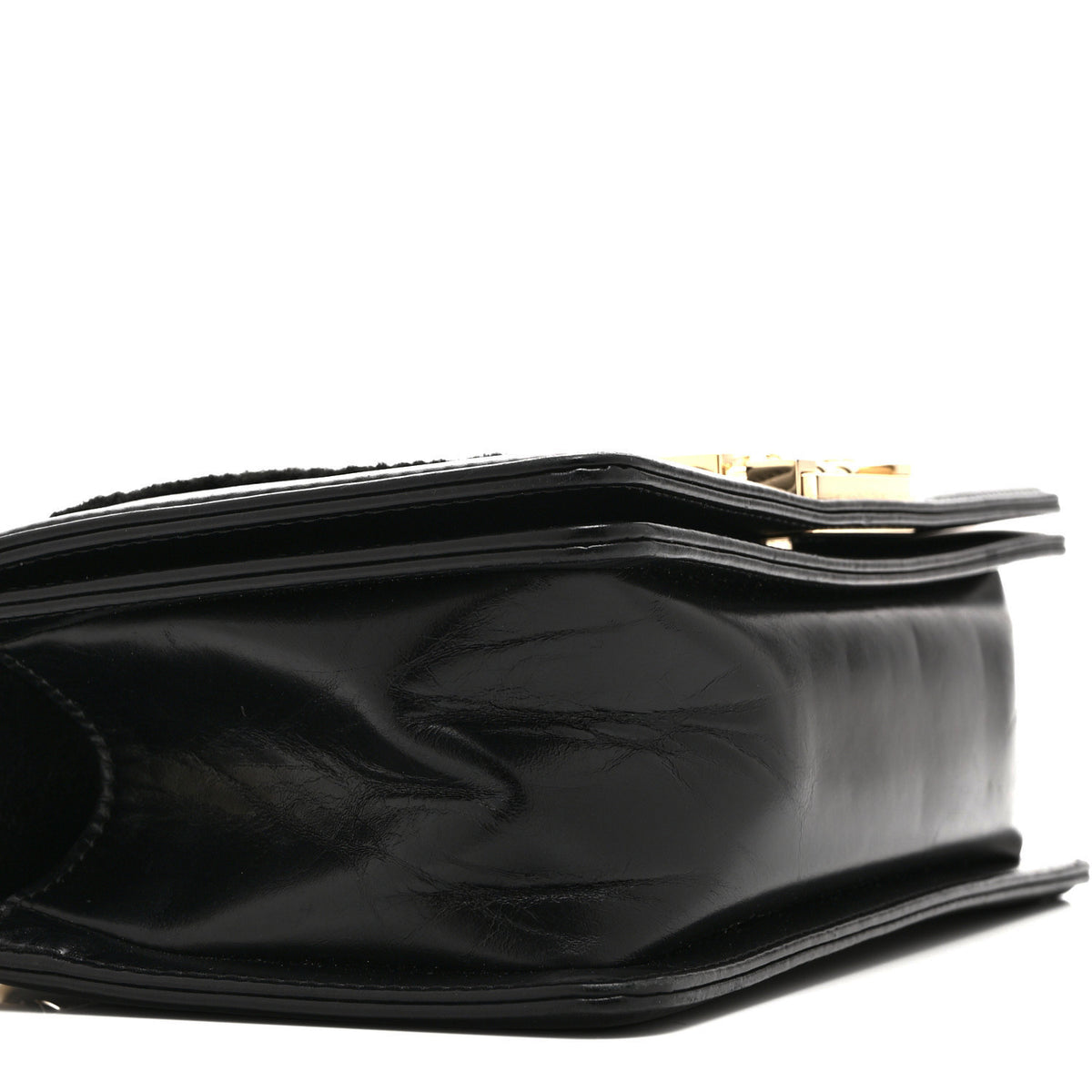 Shearling Calfskin Small Boy Flap Black