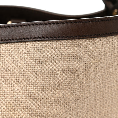 Gucci Linen Canvas Medium Craft Logo Tote Brown 12 of 18