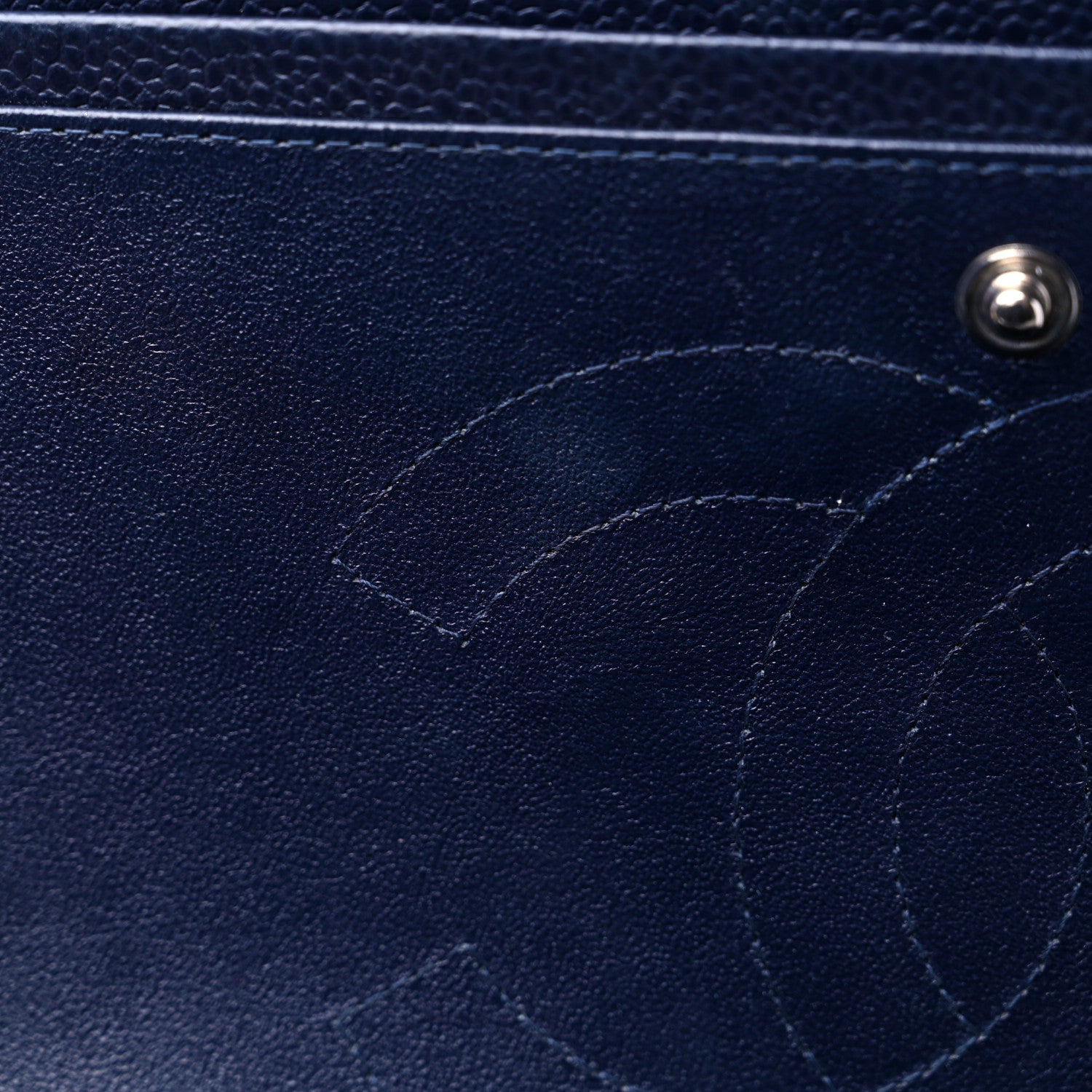Chanel Caviar Quilted Jumbo Double Flap Navy Blue 10 of 13