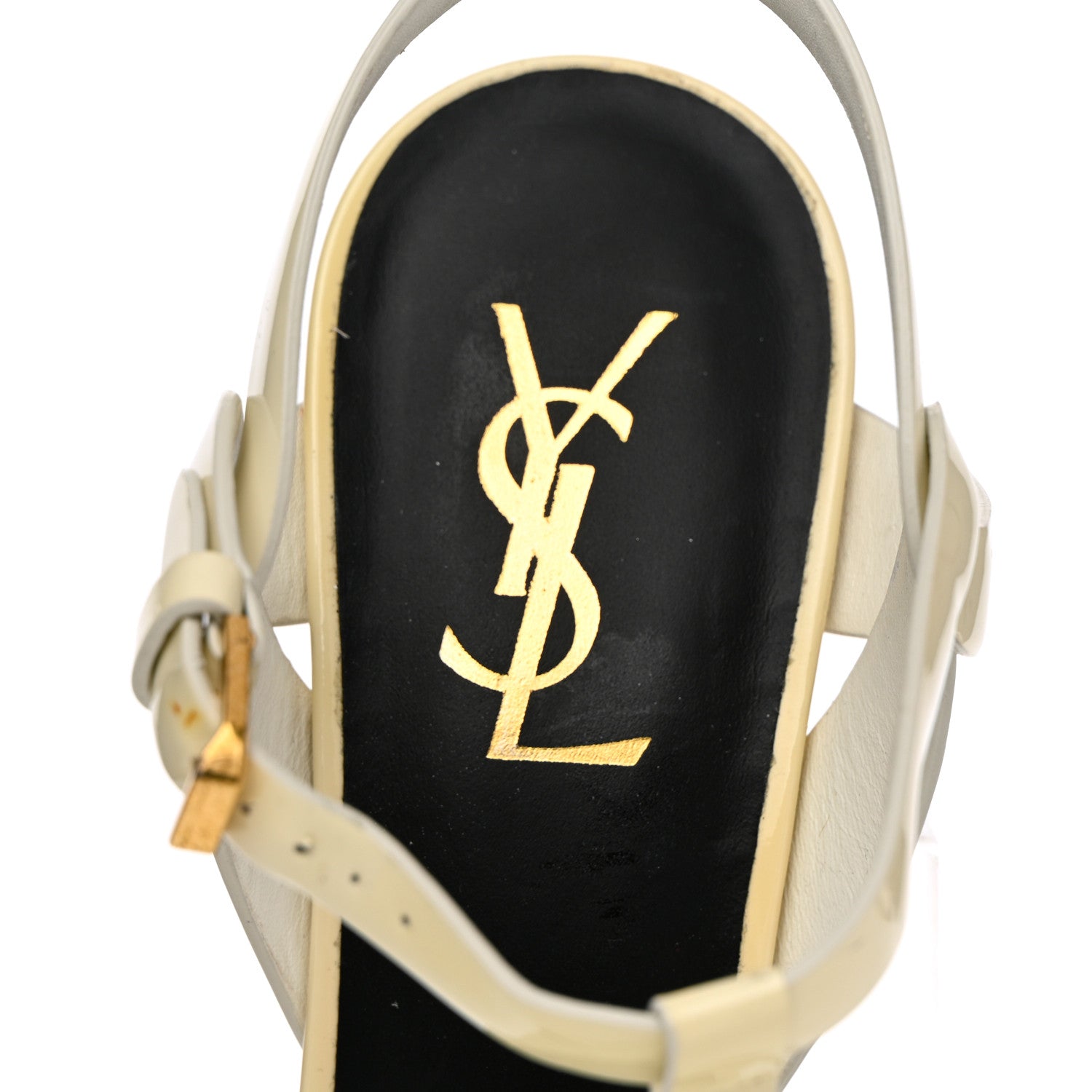 Saint Laurent Calfskin Tribute 75 Platform Sandals 39 White 7 of 13