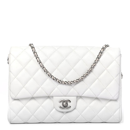 Chanel Caviar Quilted Clutch With Chain Flap White 1 of 4