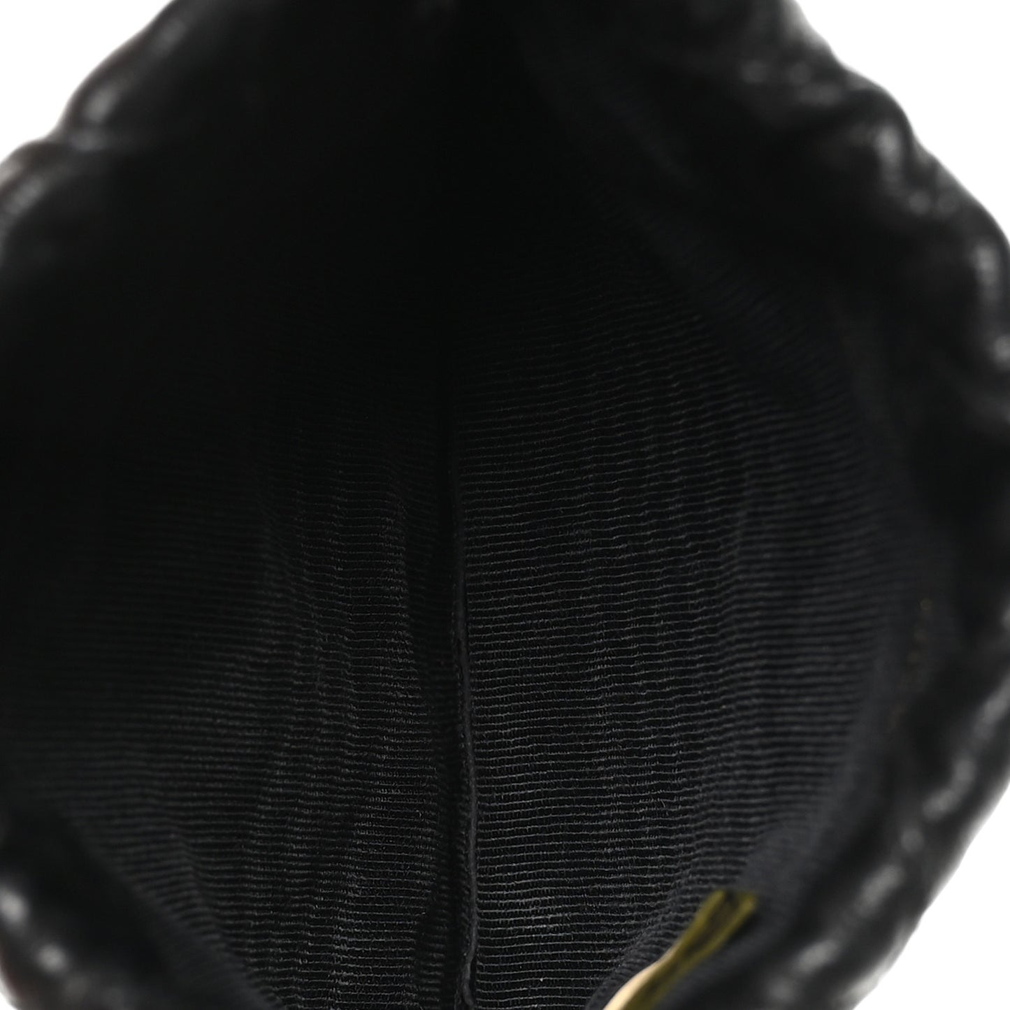 Calfskin Quilted Drawstring Pouch Black