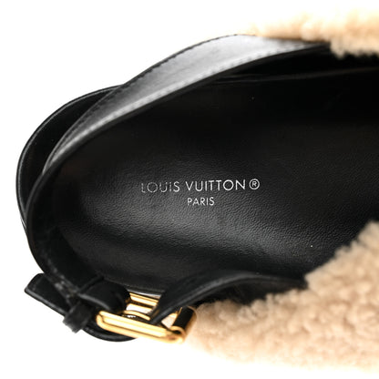 Louis Vuitton Shearling Calfskin Paseo Flat Comfort Sandal 40 Beige 7 of 8
