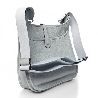 Hermes Taurillon Clemence Evelyne III PM Bleu Pale 3 of 10