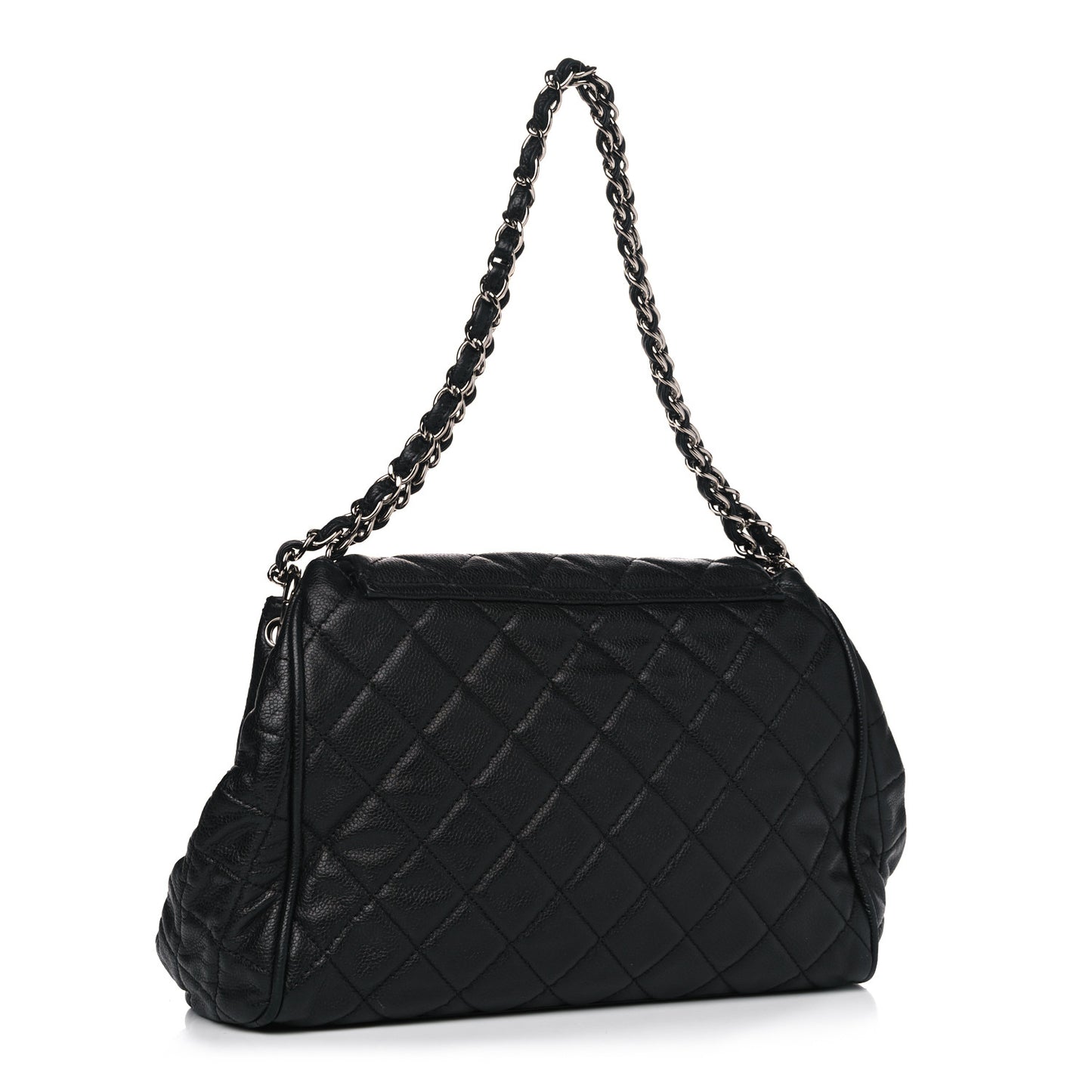 Caviar Quilted Timeless Accordion Flap Black