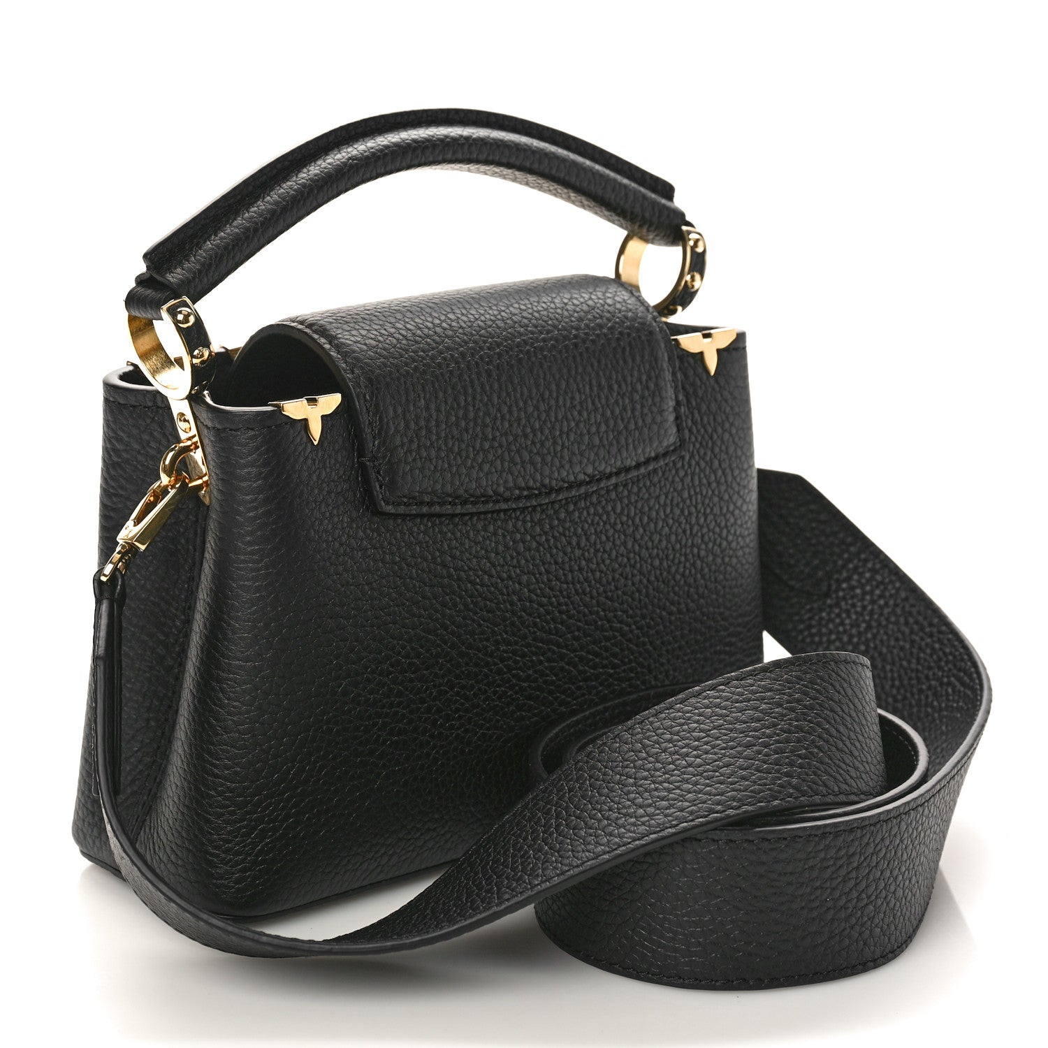 Louis Vuitton Taurillon Embellished Flower Crown Capucines Mini Black 2 of 9