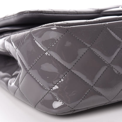 Chanel Patent Quilted Jumbo Double Flap Grey 9 of 11