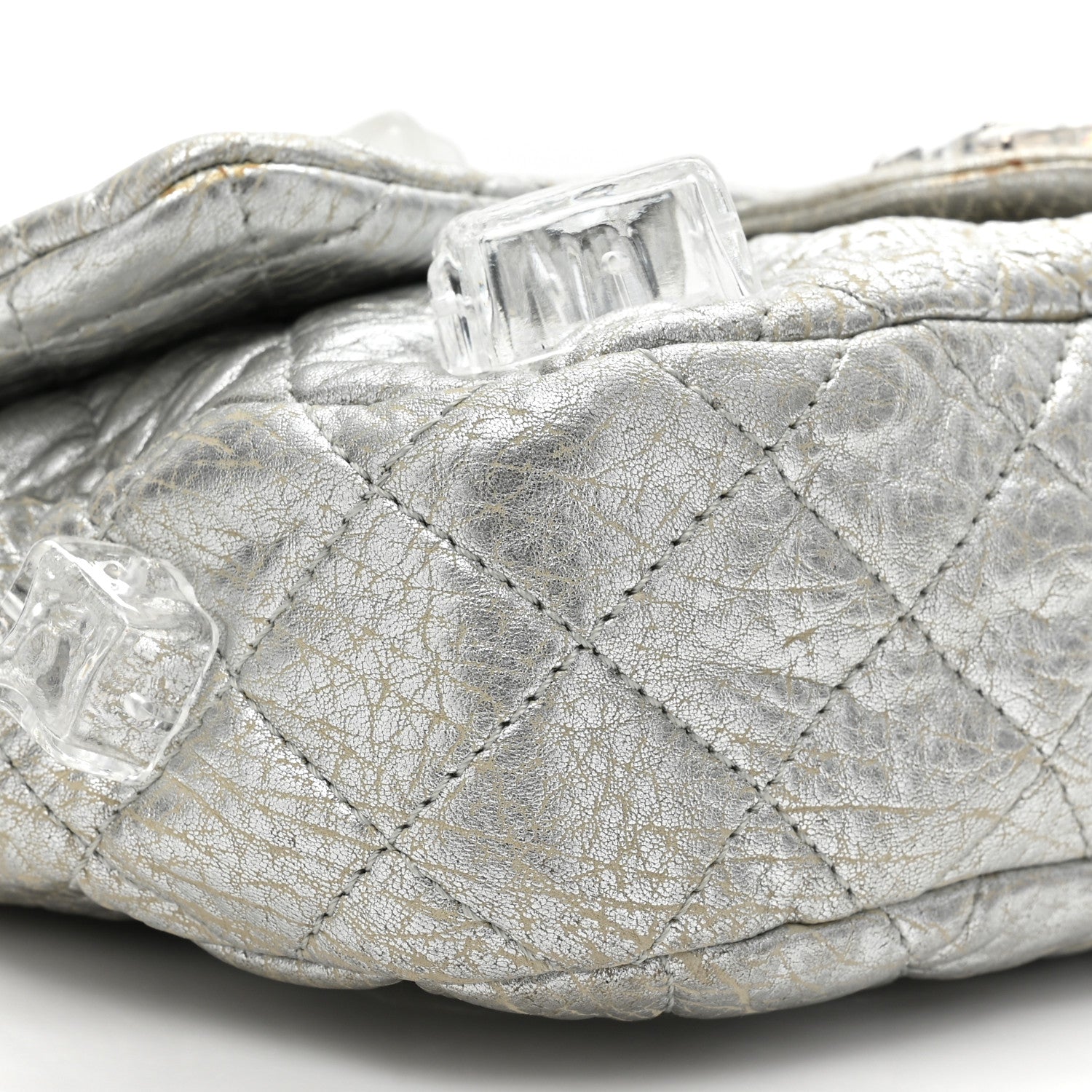 Chanel Calfskin Ice Cube On the Rocks Medium Flap Silver 9 of 15