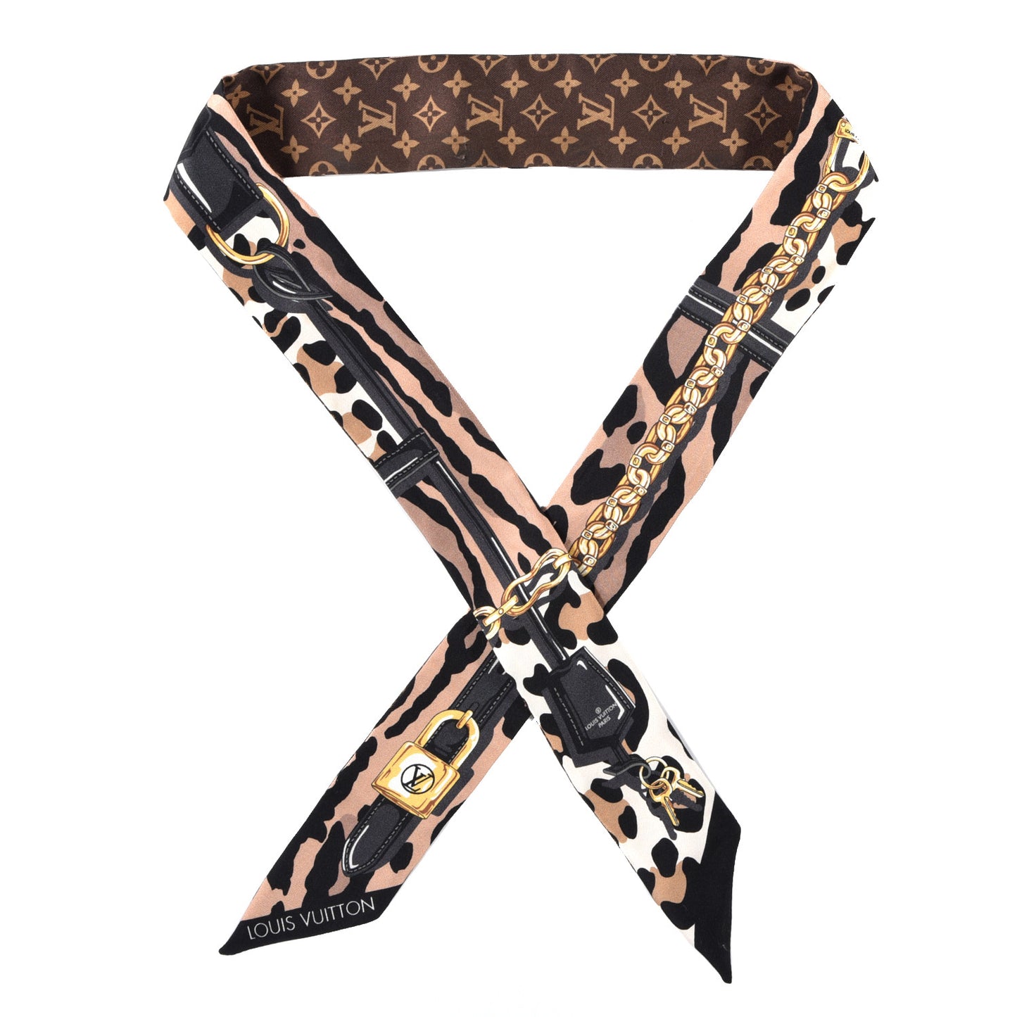 Silk Monogram Confidential Bandeau Marron