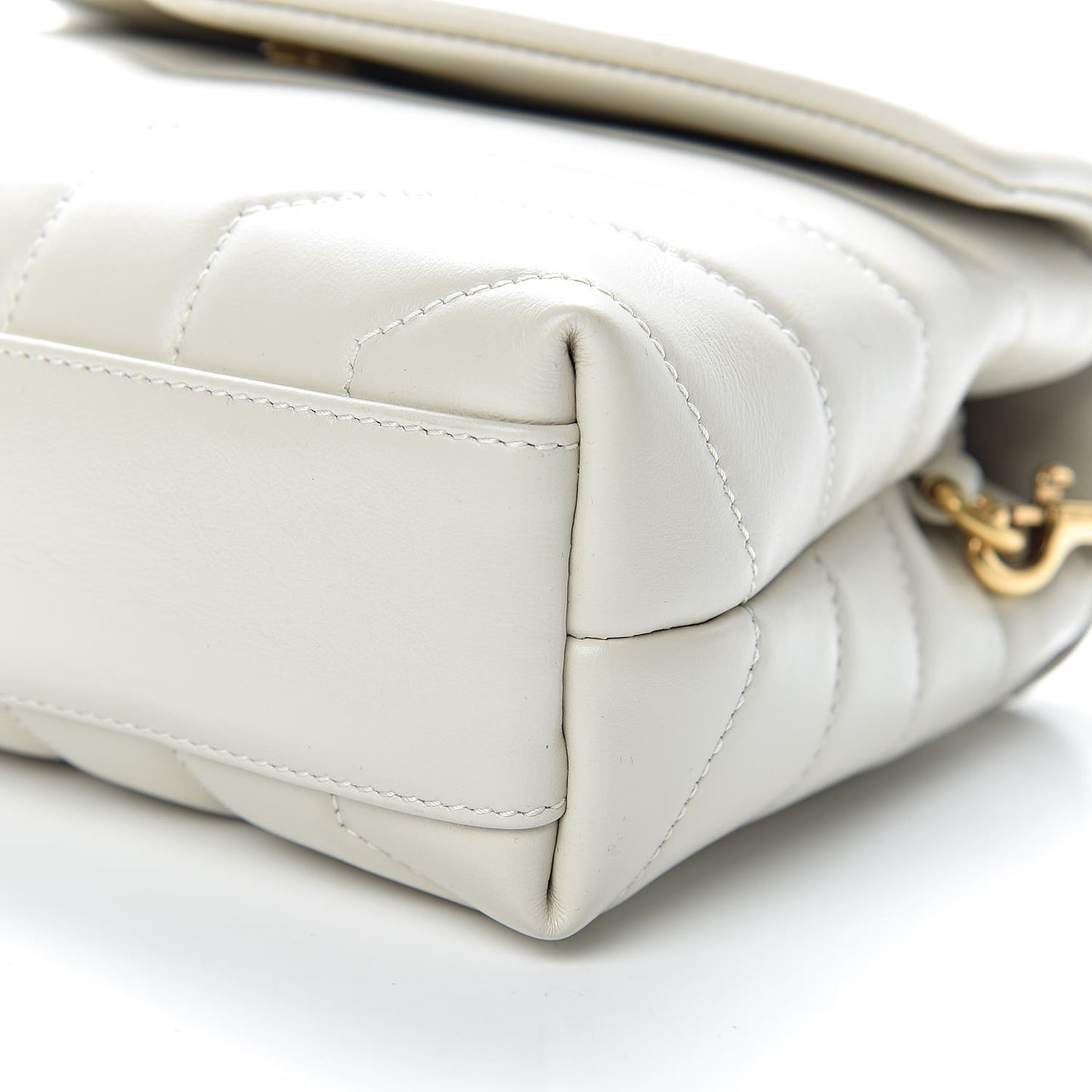 Calfskin Y Quilted Monogram Toy Loulou Crossbody Bag Blanc Vintage