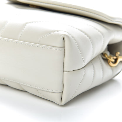Saint Laurent Calfskin Y Quilted Monogram Toy Loulou Crossbody Bag Blanc Vintage 10 of 10