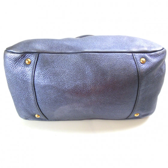 Prada Vitello Daino Tote Blue 4 of 12