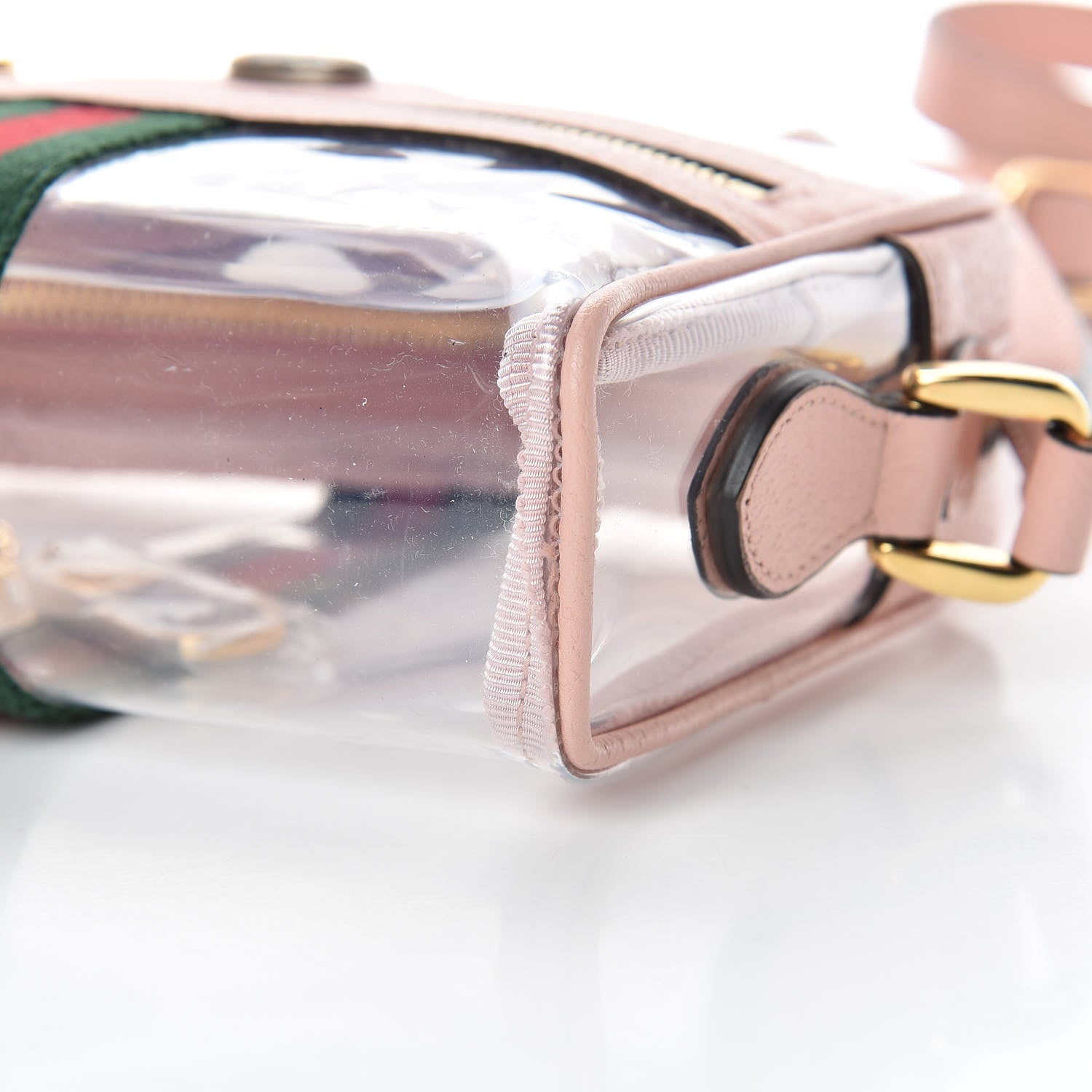 Gucci Vinyl Web Mini Ophidia Transparent Shoulder Bag Perfect Pink 10 of 11