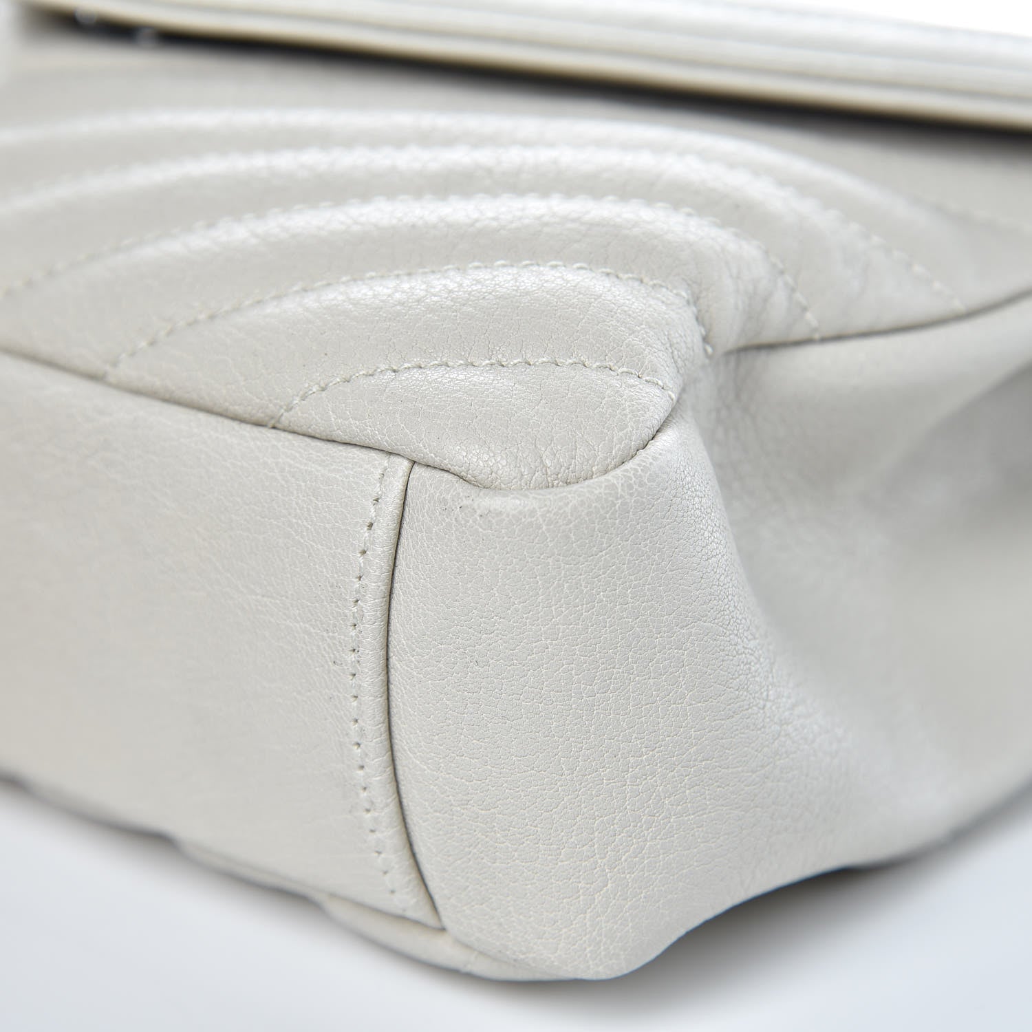 Saint Laurent Sheepskin Matelasse Chevron Monogram Medium College Bag Dove White 9 of 9