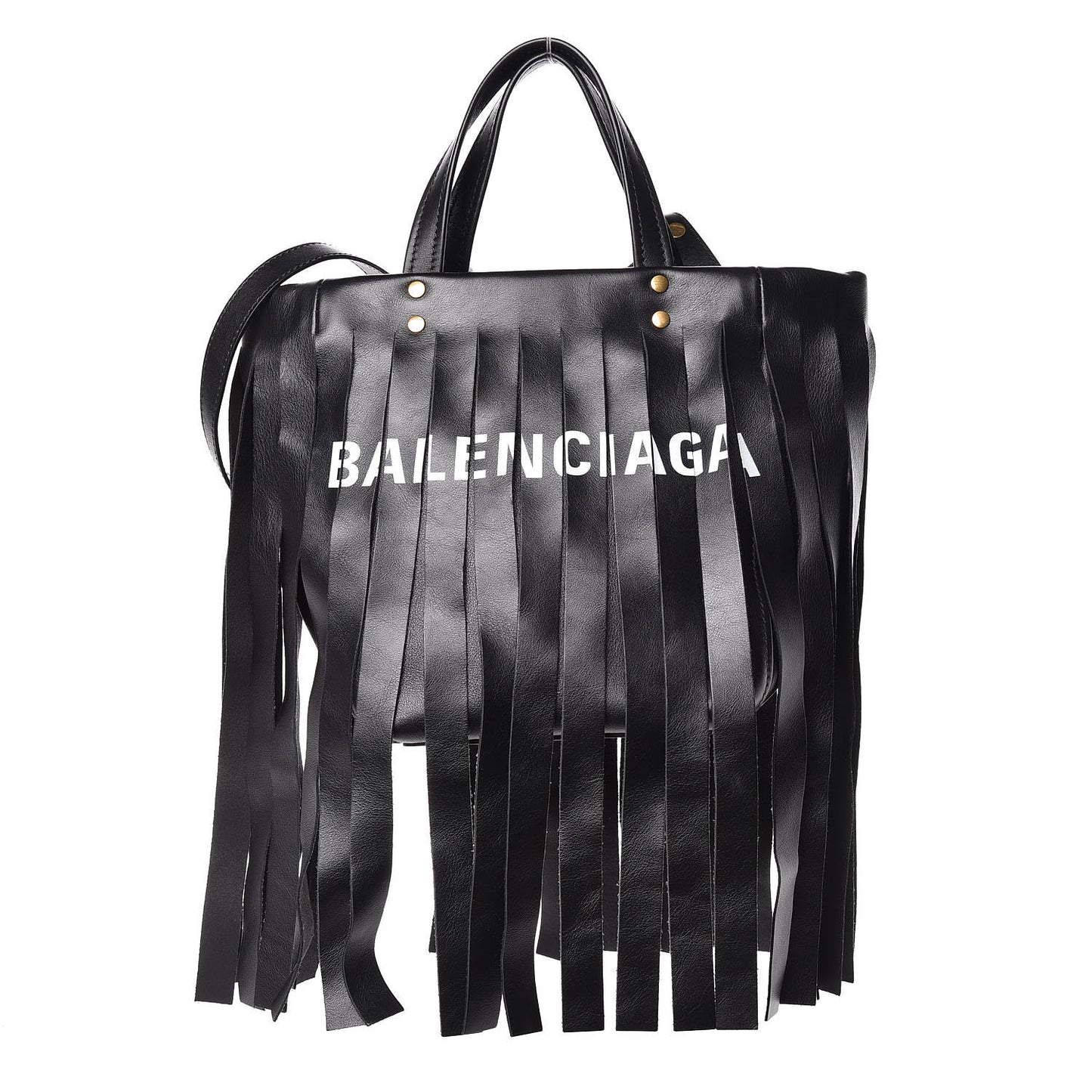Calfskin XS Fringe Laundry Cabas Black