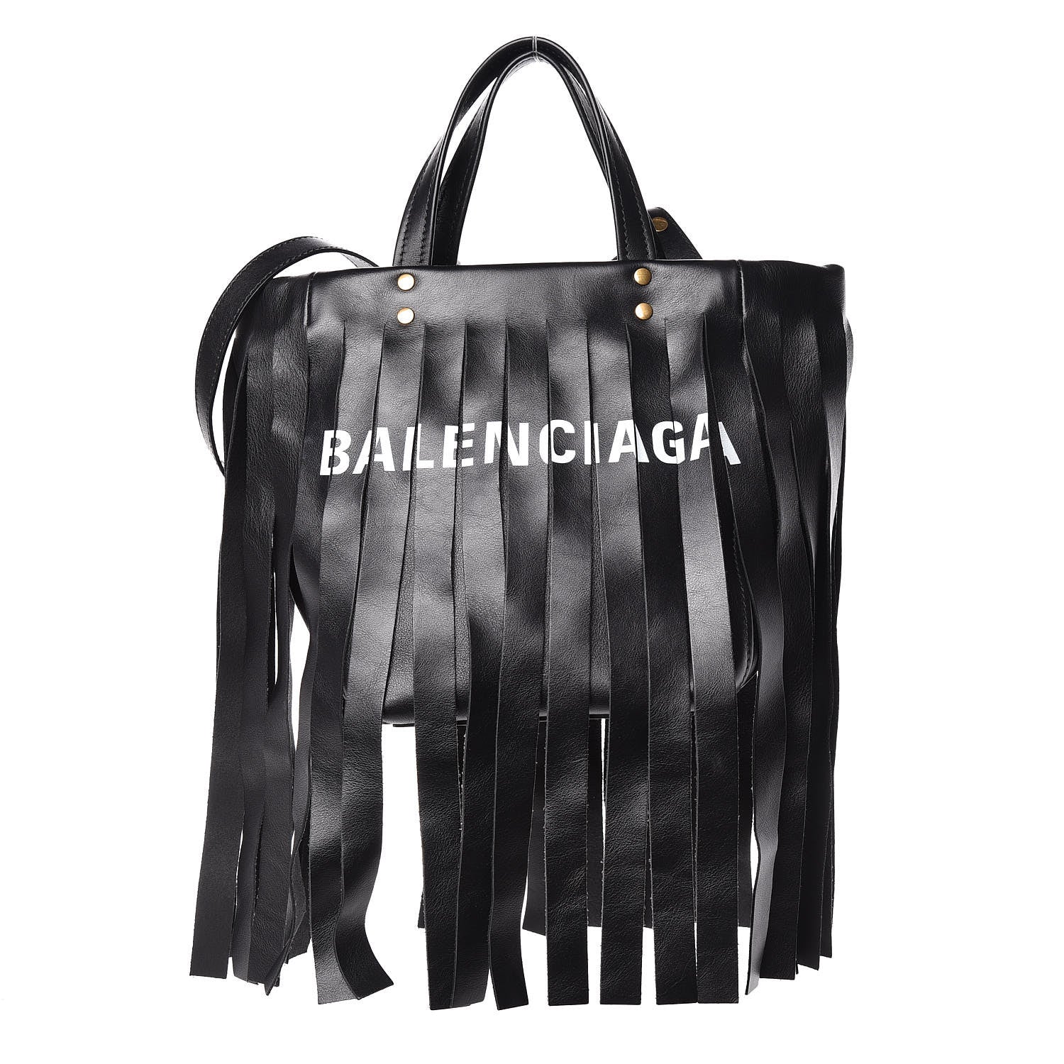 Balenciaga Calfskin XS Fringe Laundry Cabas Black 1 of 10