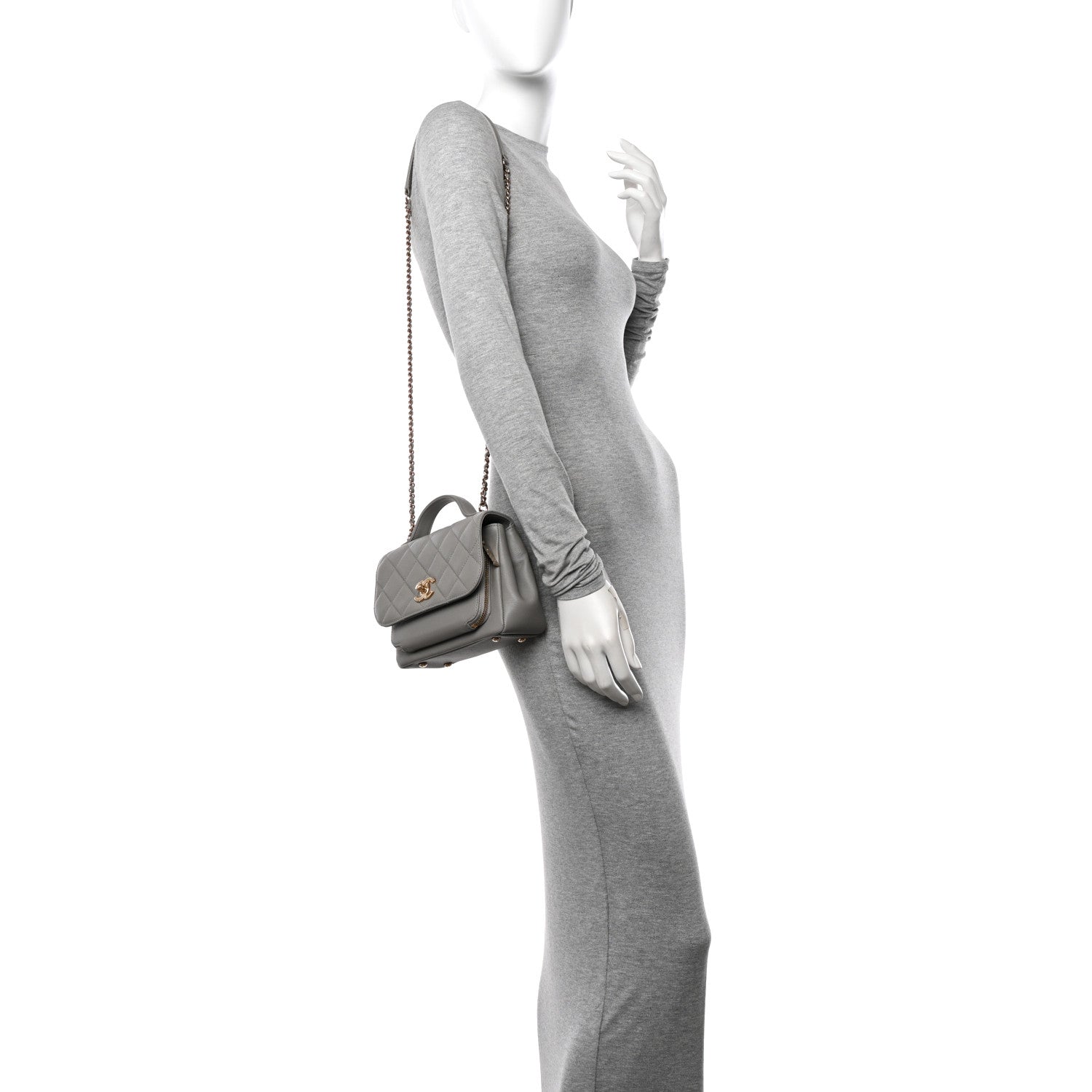 Chanel Caviar Quilted Mini Business Affinity Flap Grey 2 of 10