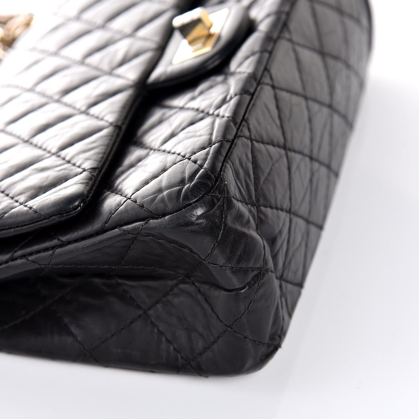 Aged Calfskin Quilted 2.55 Reissue 225 Flap Black