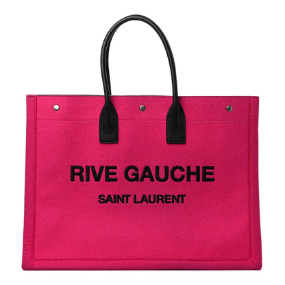 Saint Laurent Wool Rive Gauche Tote Fuchsia 1 of 10