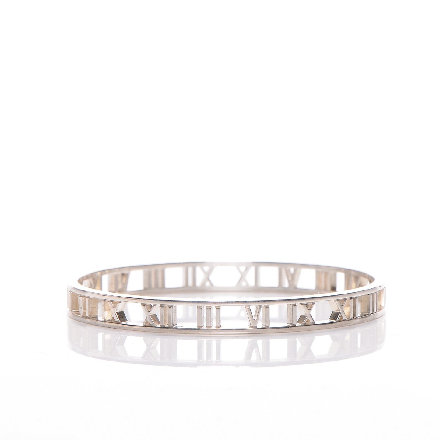 Sterling Silver Narrow Atlas Open Bangle Bracelet