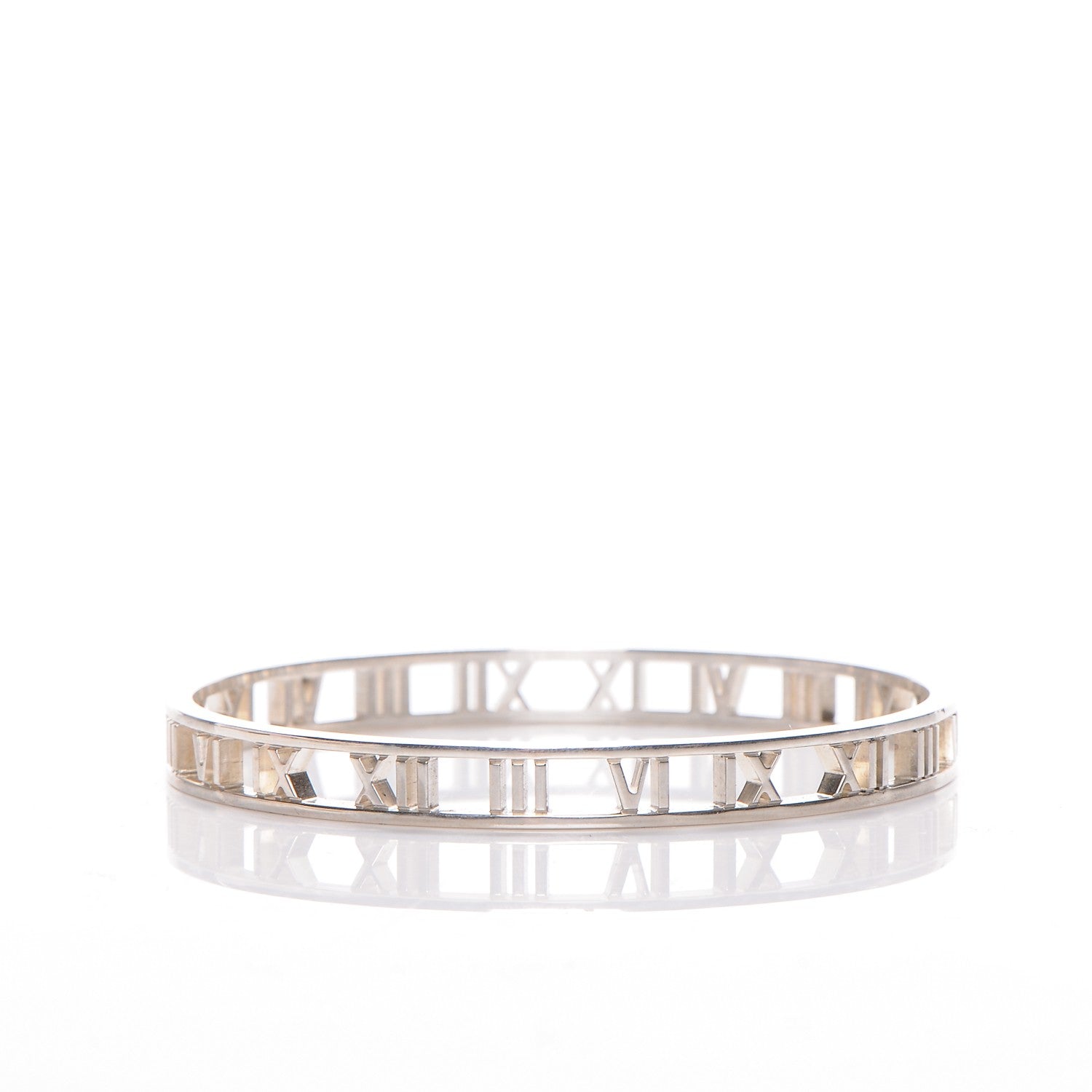 Tiffany Sterling Silver Narrow Atlas Open Bangle Bracelet 3 of 7