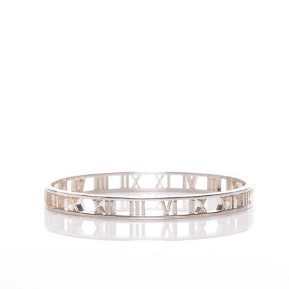 Tiffany Sterling Silver Narrow Atlas Open Bangle Bracelet 3 of 7