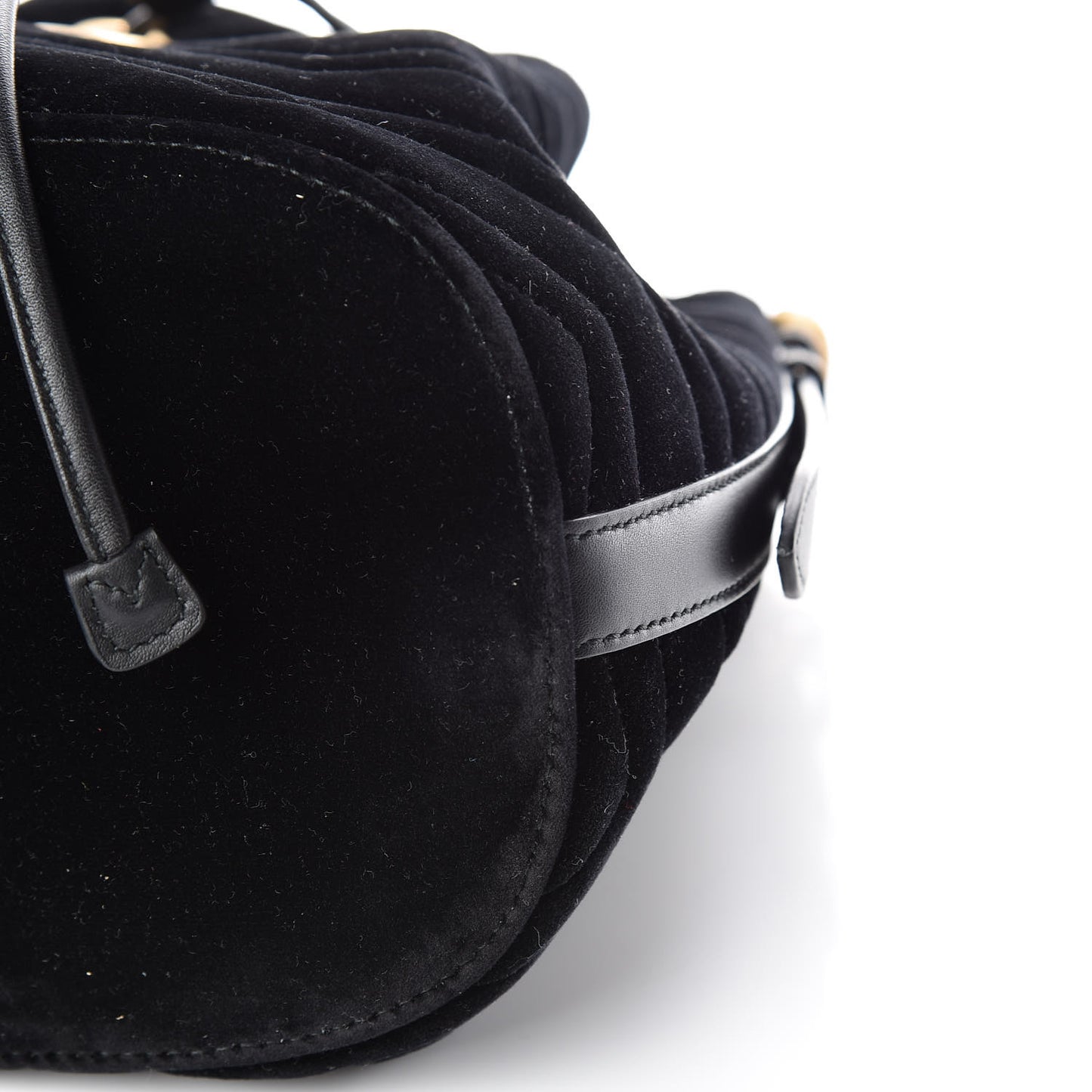 Velvet Matelasse GG Marmont Bucket Bag Black