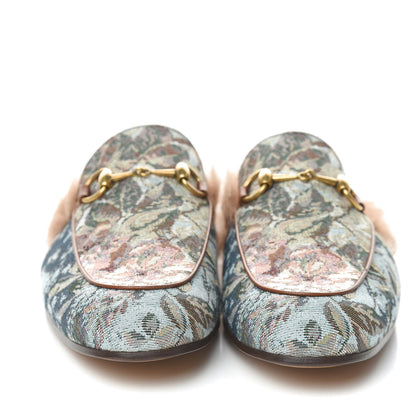 Gucci Jacquard Fur Floral Mens Princetown Slippers 10 Multicolor 2 of 8