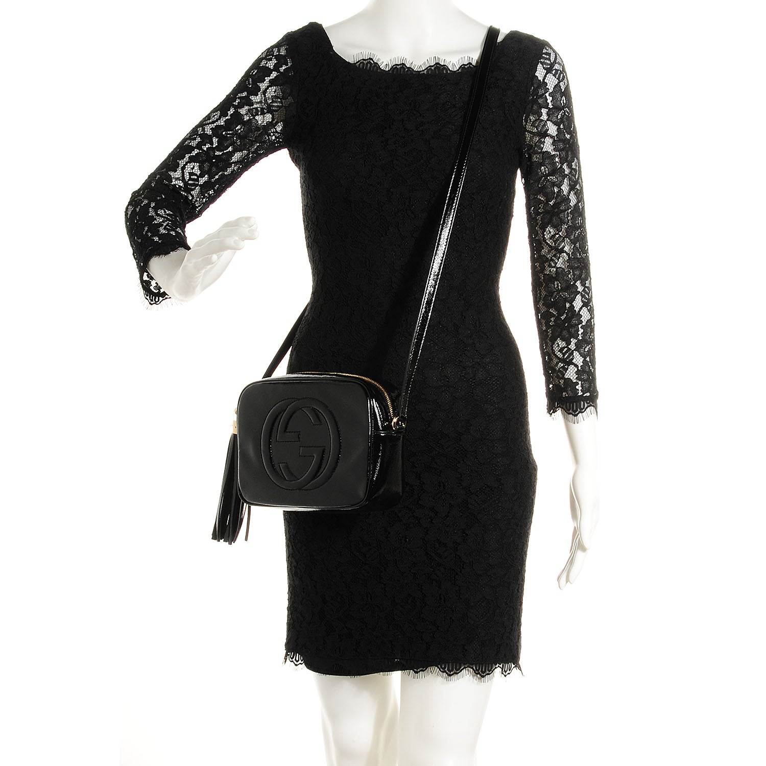 Gucci Soft Patent Small Soho Disco Bag Black 2 of 9