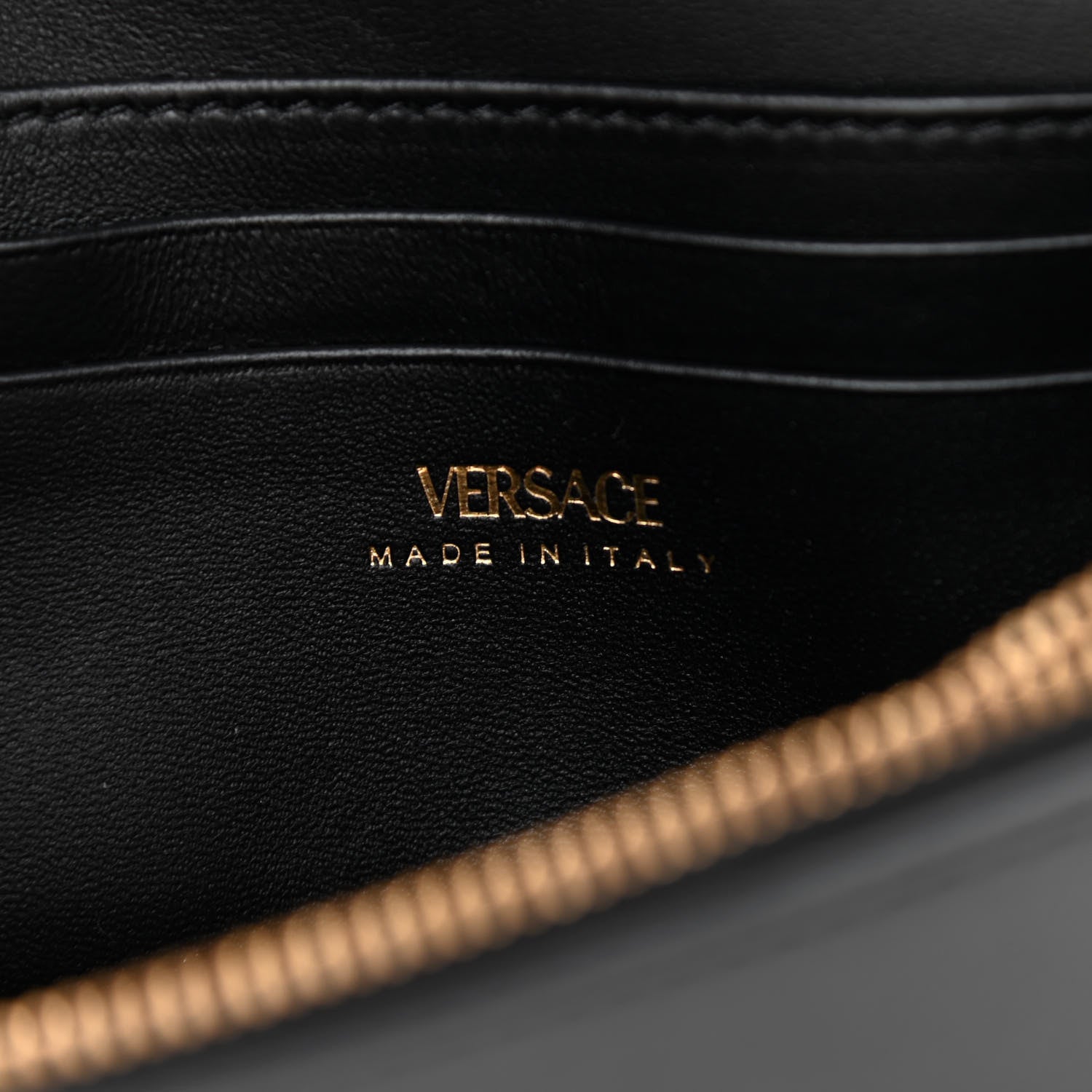 Versace Vitello Virtus Wallet on Chain Black 6 of 7