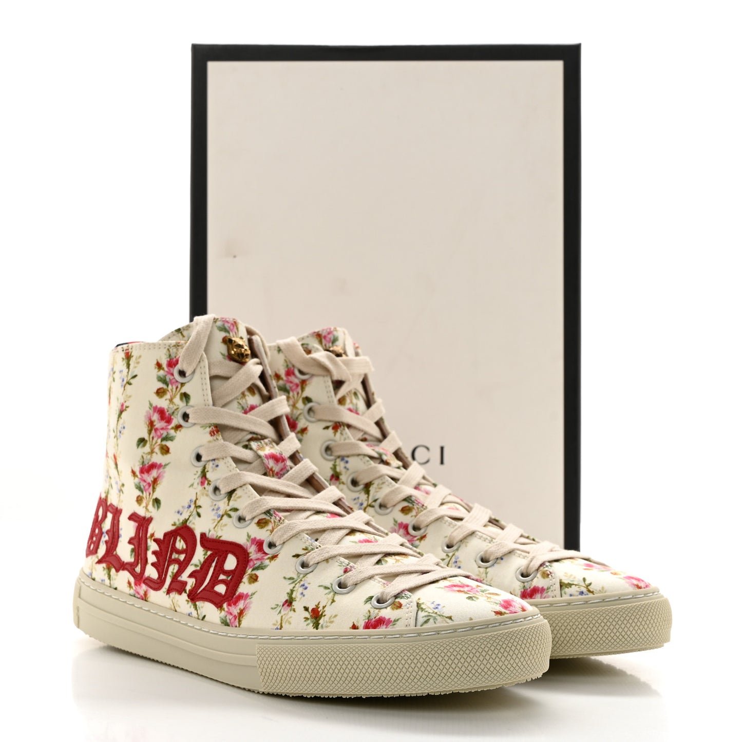 Canvas Romantic Print Major Blind For Love High Top Sneakers 37 Ivory