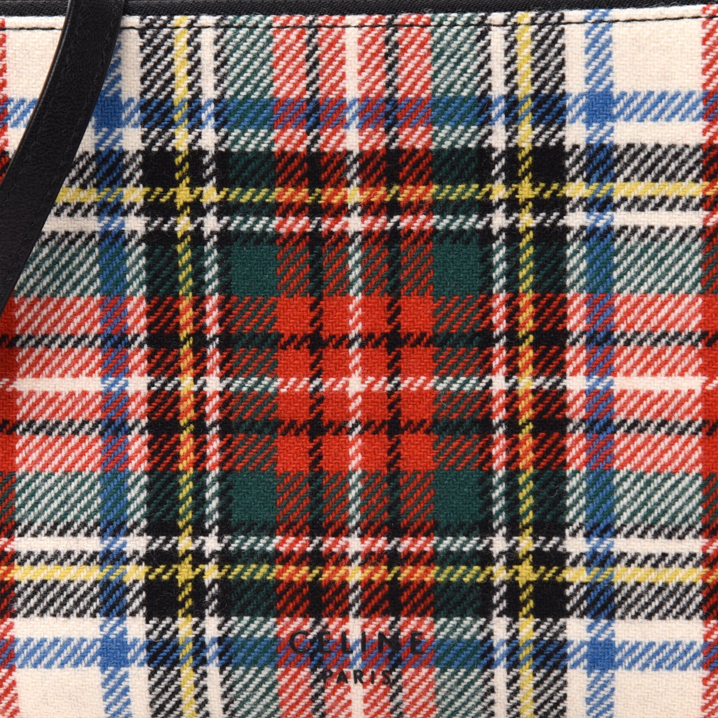 Tartan Felt Plaid Small Trio Crossbody Bag Red Blue