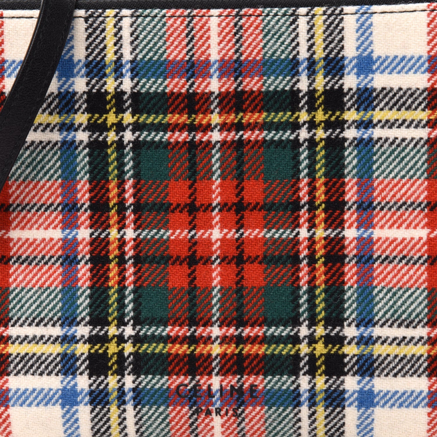 Celine Tartan Felt Plaid Small Trio Crossbody Bag Red Blue 11 of 11