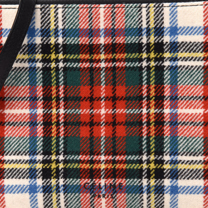 Celine Tartan Felt Plaid Small Trio Crossbody Bag Red Blue 11 of 11