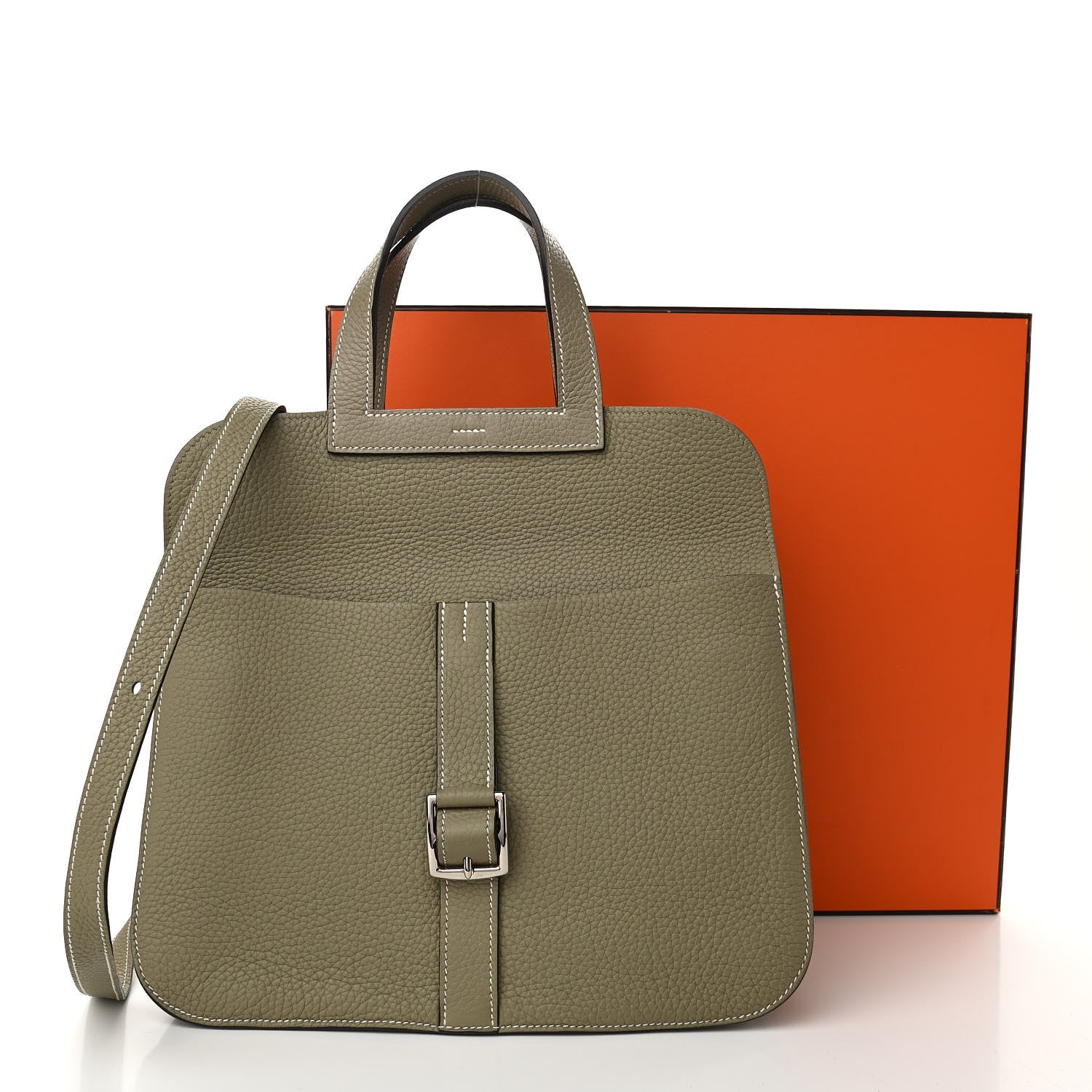 Hermes Taurillon Clemence Halzan 31 GM Sauge 11 of 11