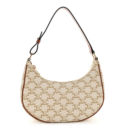 Celine Canvas Calfskin Ava Triomphe Shoulder Bag White 1 of 10