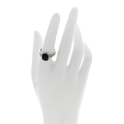 David Yurman Sterling Silver Diamond Black Onyx 10mm Petite Wheaton Ring 56 7.5 2 of 4