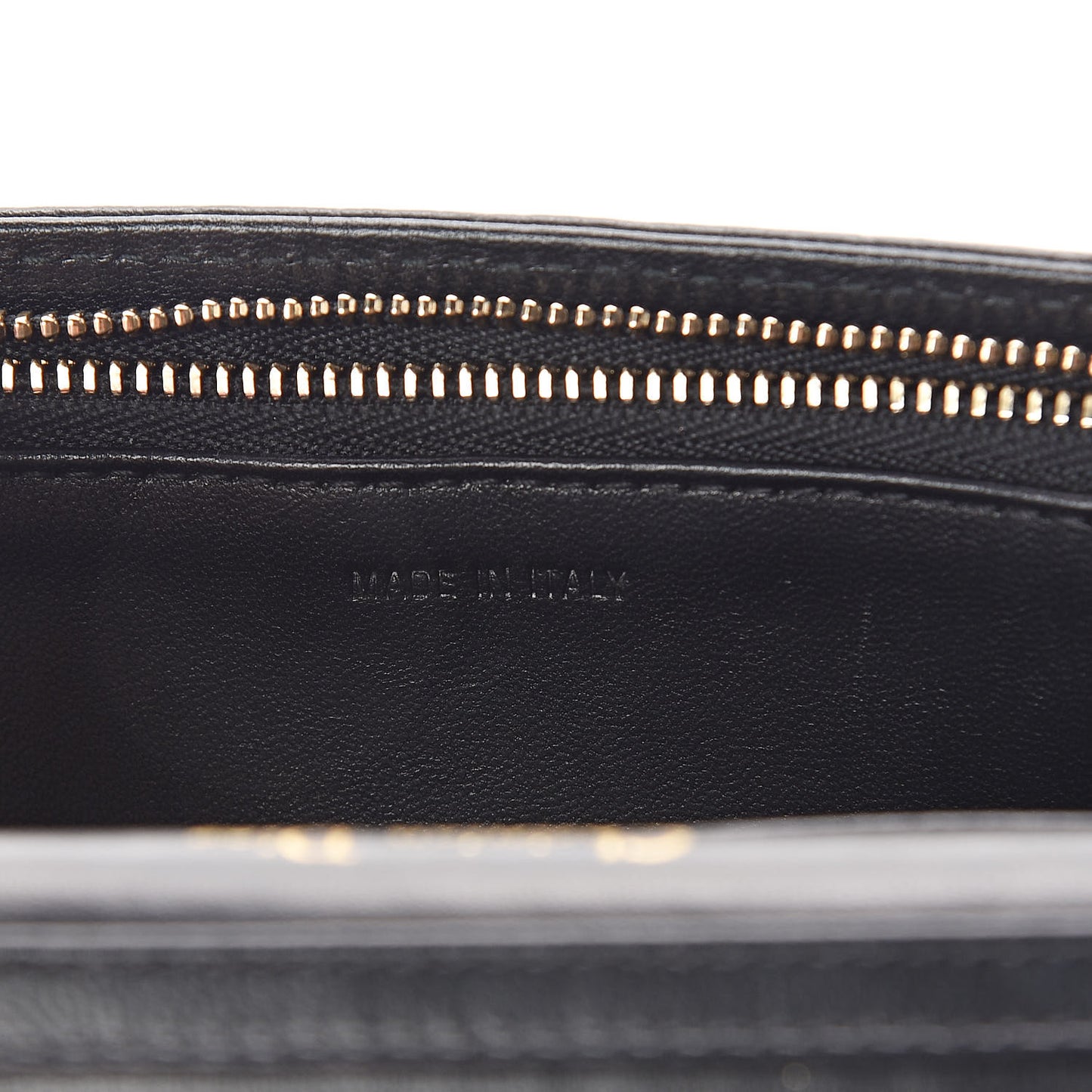 Grained Calfskin Diorama Wallet on Chain Pouch Black