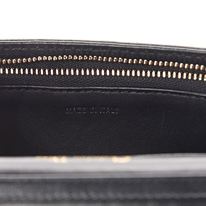 Christian Dior Grained Calfskin Diorama Wallet on Chain Pouch Black 7 of 9
