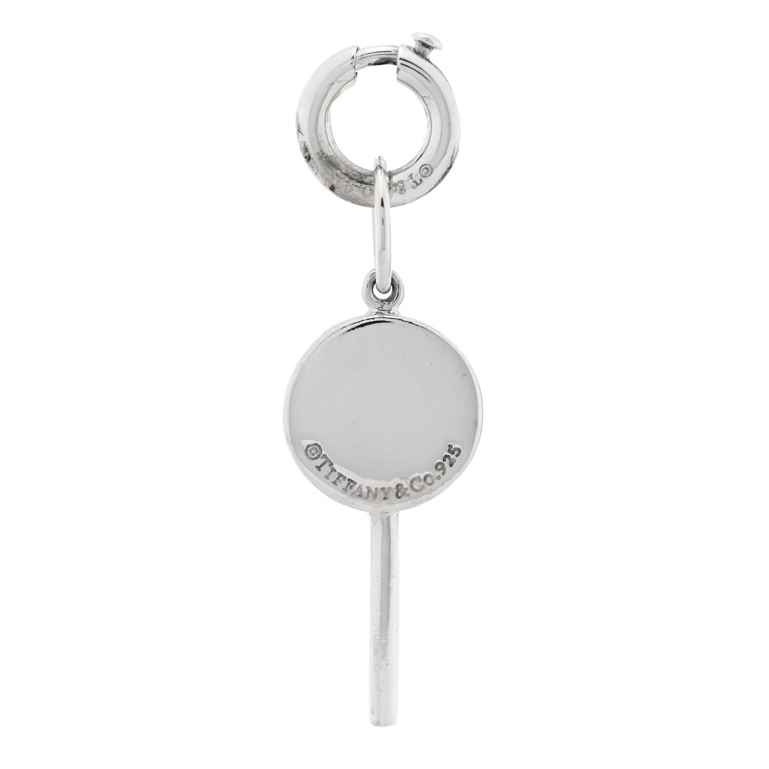 Tiffany Sterling Silver Enamel Lollipop Charm Blue White 3 of 3