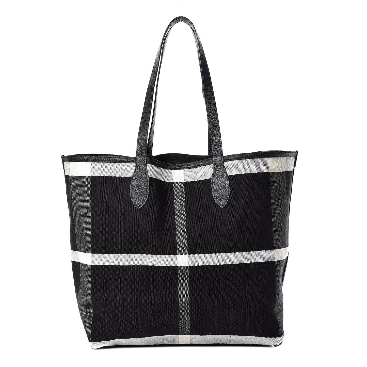 Coated Canvas Mega Check Sketchbook Medium Reversible Doodle Tote Black