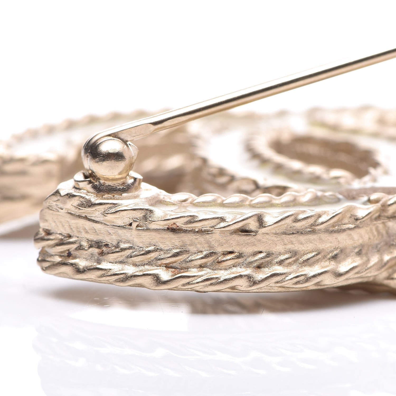 Chanel Crystal CC Brooch Light Gold 6 of 10
