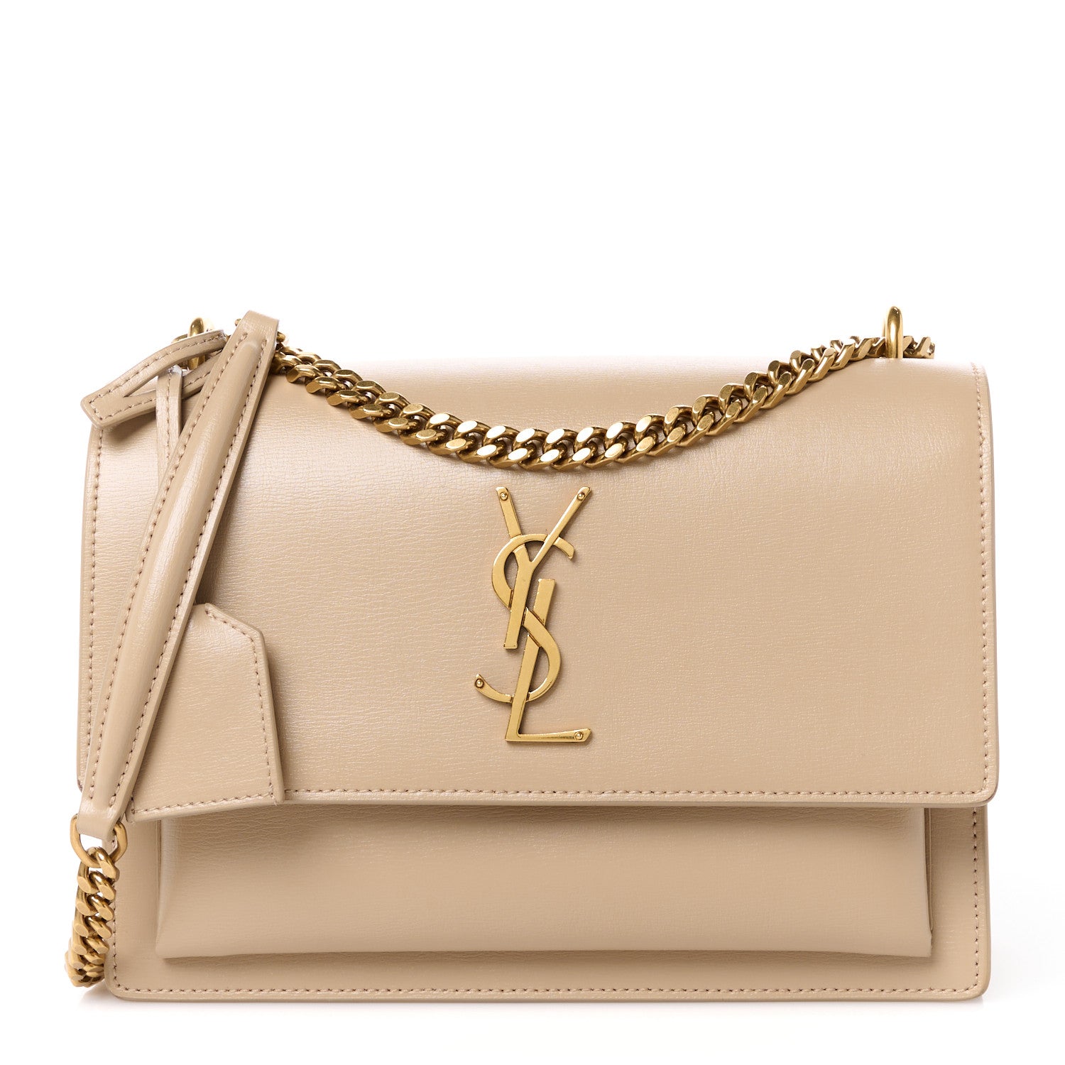 Saint Laurent Calfskin Medium Monogram Sunset Dark Beige 1 of 13