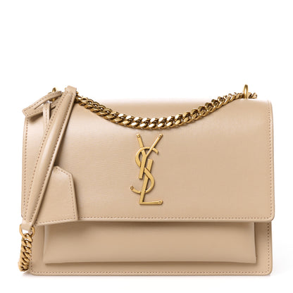 Saint Laurent Calfskin Medium Monogram Sunset Dark Beige 1 of 13
