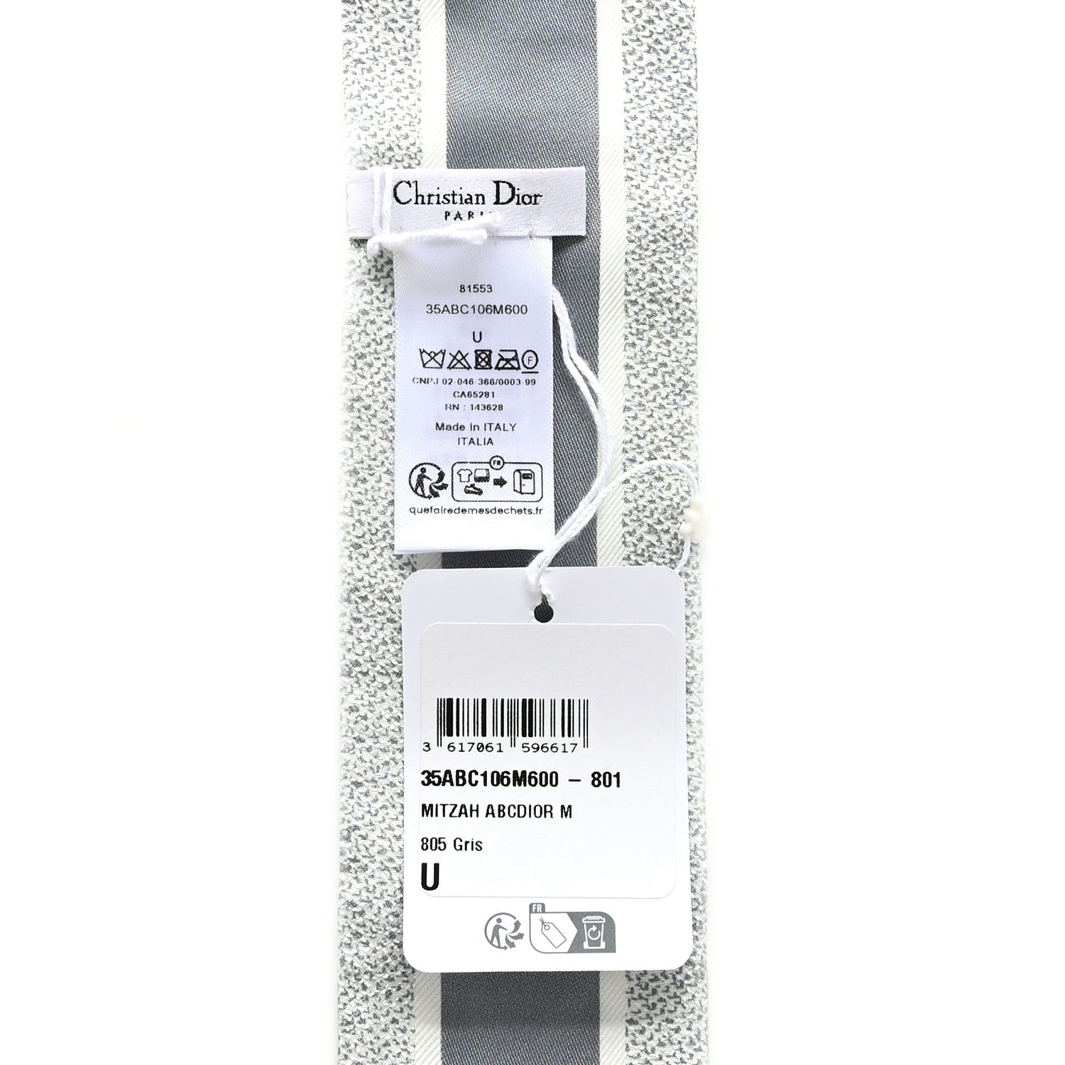 Christian Dior ABCDior M Silk Mitzah Scarf Gris 3 of 3